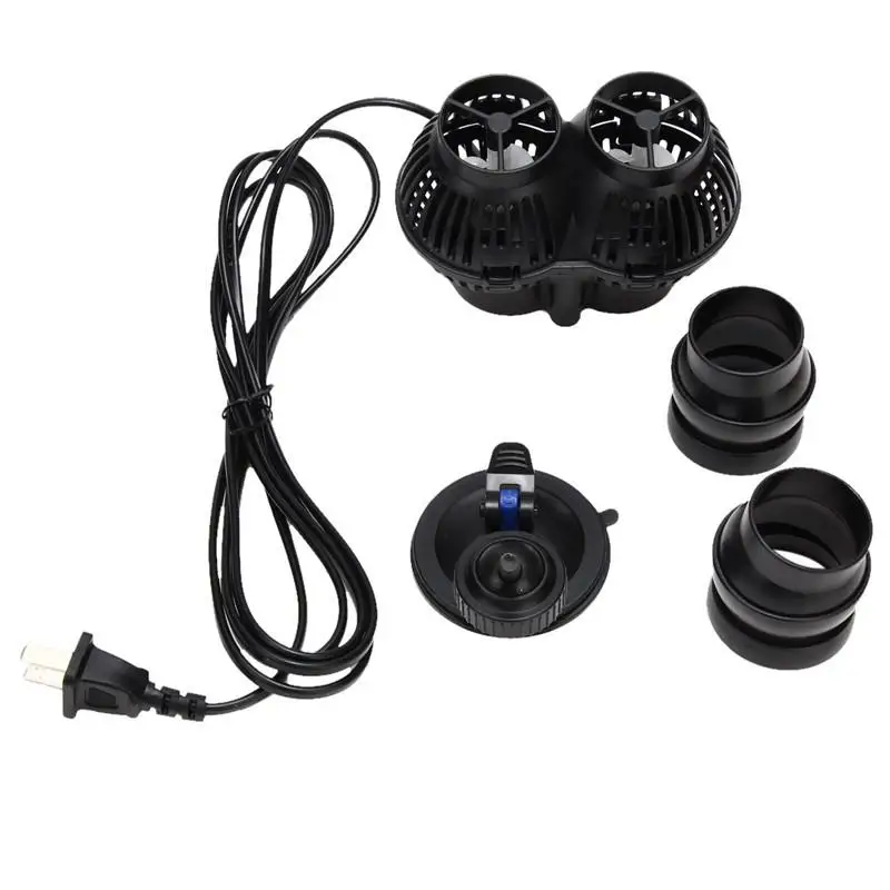  12/24w Aquarium Wavemaker Double Power Head Water Circulation Pump With Suction Cup Adjustable Dire