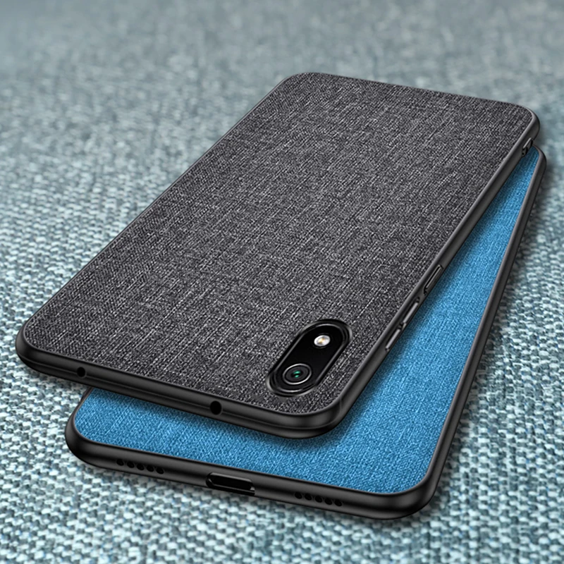 

Ikrsses For Xiaomi Redmi 7A Luxury PU hard shell back Soft TPU Simple Cloth Case For Xiaomi Redmi 7a 5.45" All-inclusive Cover