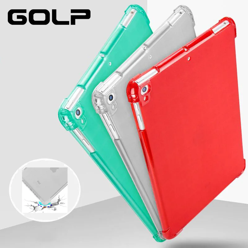 

case for iPad Mini 5 Case, GOLP Transparent Soft TPU Silicone Shockproof Back Cover for iPad Mini 5 Case