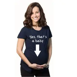 Летняя одежда для беременных одноцветное с коротким рукавом Веселые футболки плюс Размеры Мамы Рубашка Топы для беременных большой