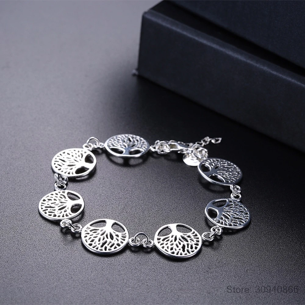 LEKANI 925 пробы серебряный браслет Древо жизни для женщин персонализированные браслеты и браслет на день рождения Подарочные Браслеты mujer moda