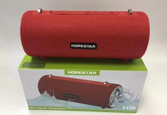 Hopestar беспроводной Bluetooth динамик наружные водонепроницаемы переносной динамик Колонка музыкальный плеер Саундбар система центр с fm-радио - Цвет: Red