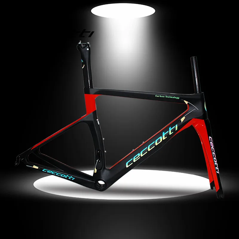 2019 углеродная велосипедная дорожная рама CECCOTTI цвет хамелеон T1000 1K UD карбоновая