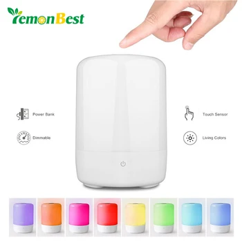 

Smart RGB LED Atmosphere Light Touch Sensor Rechargeable Bedside Table Night Lamp Camp Light 3-level Warm White Brightness
