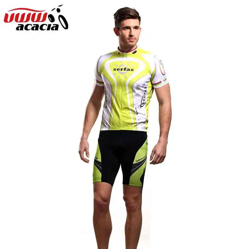 Велосипедные Джерси наборы дышащий горный велосипед с коротким рукавом Брюки Спортивная велосипедная одежда Maillot Ropa Ciclismo - Цвет: Green
