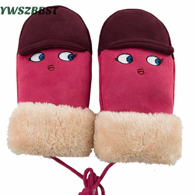 

Winter Kids Suede Gloves for Boys Girls Children Gloves Warm Baby Gloves with full fingers for 2 to 8 Years old New Year Gifts