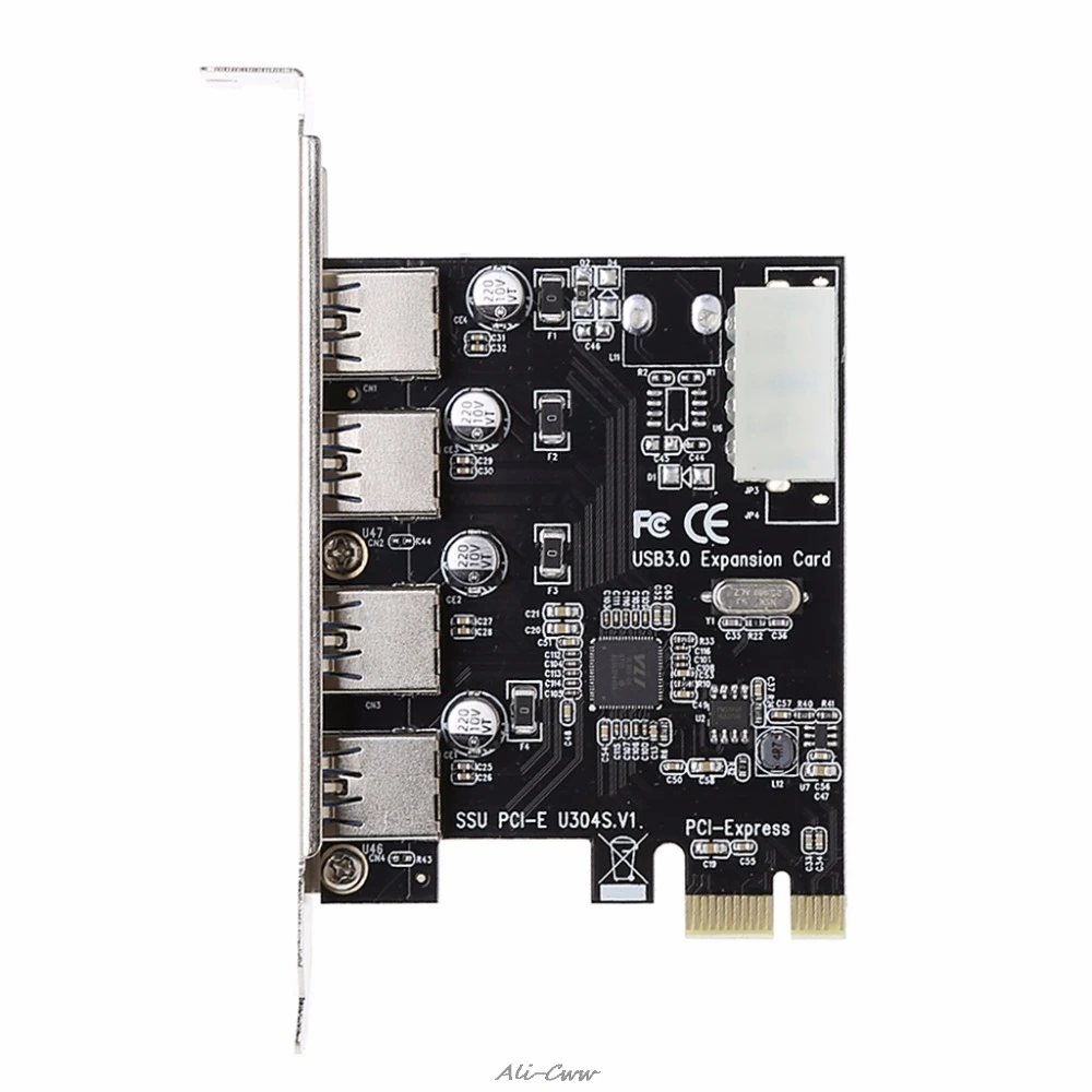 4 порта PCI-E к USB 3,0 концентратор PCI Express карта расширения адаптер 5 Гбит/с скорость для компонентов настольного компьютера