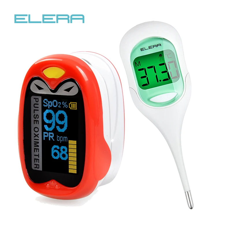 

Pediatric Finger Pulse Oximeter Neonatal SPO2 PR Oximetro Saturation LED Electronic Digital Baby Thermometer for Children Kids
