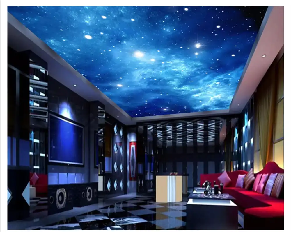 Beibehang Customized Atmosphere Fantasy Personality Galaxy Sky Suitable For Ceiling Roof Wall Paper Background 3d Wallpaper