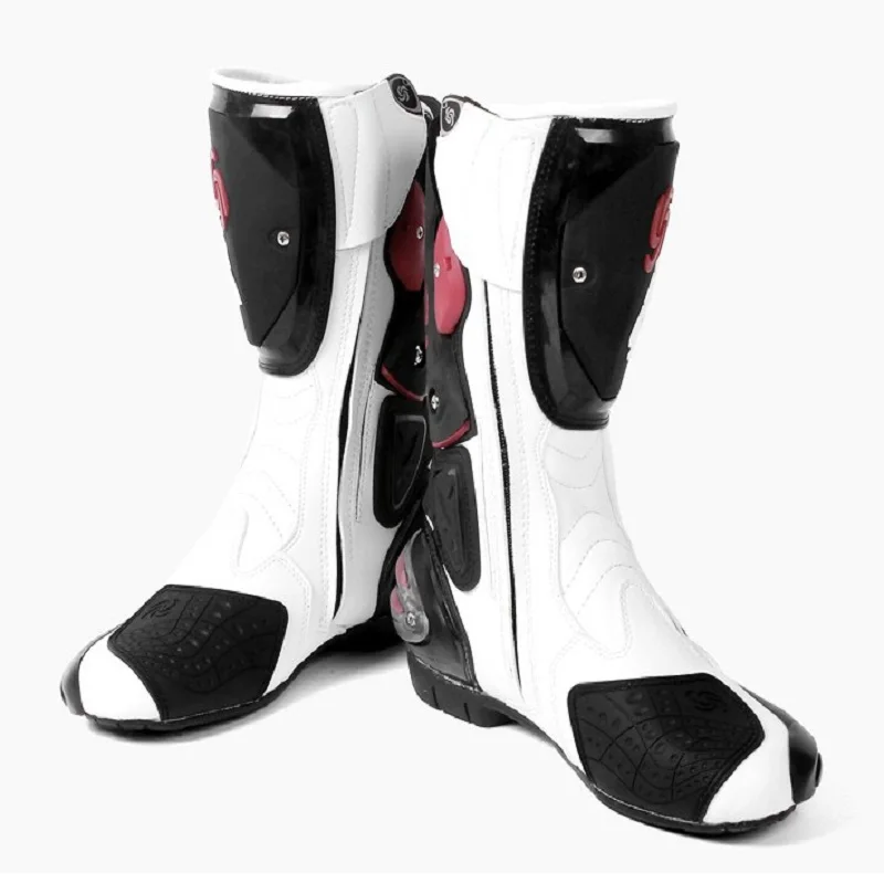 Moto rcycle botas pies protección alta velocidad Pro-Biker velocidad botas de carreras microfibra hombres botas moto rbike carrera botas