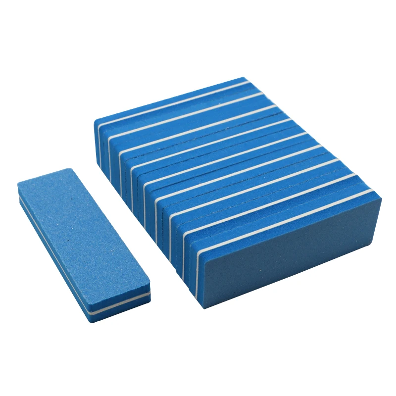 12 шт./лот профессиональный мини-пилочка для ногтей 100/180 буферный блок синий кубом для маникюра UV гель Лаки Файла наждачной бумагой набор