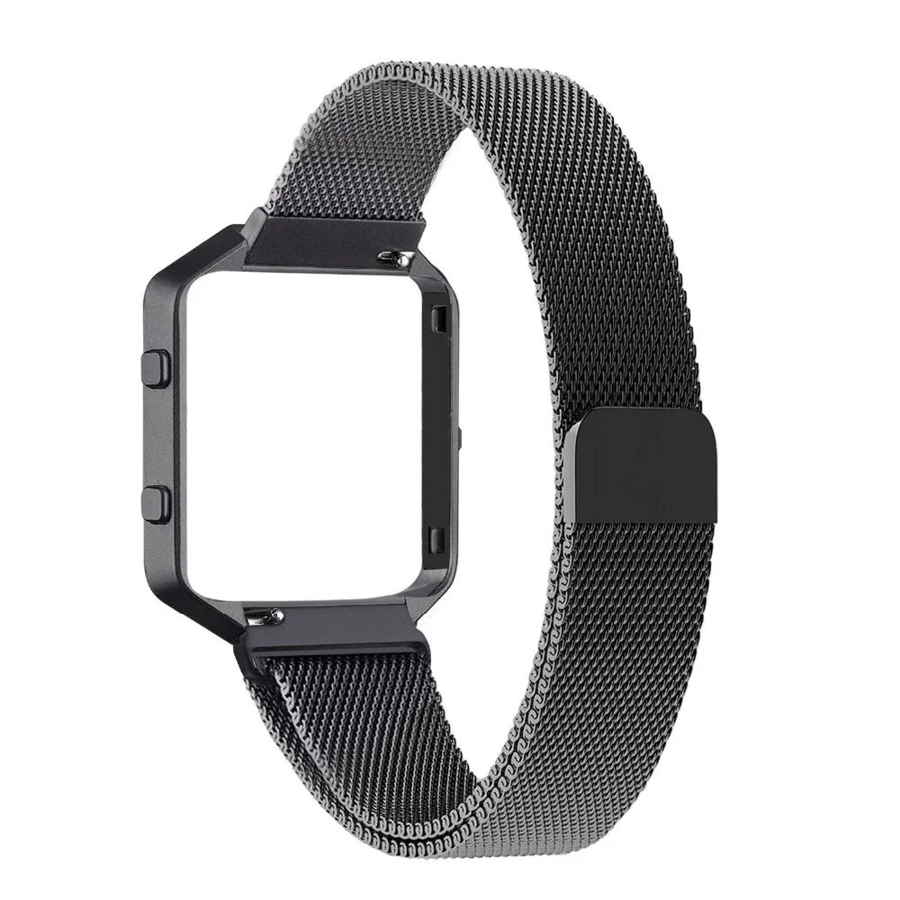 Сетчатый петельный ремешок 23 мм + металлическая рамка для Fitbit Blaze браслет часов из