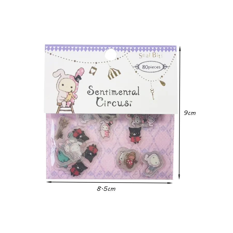 80 шт./лот Kawaii мультяшный медведь Кот кролик наклейки Дети DIY Дневник телефон