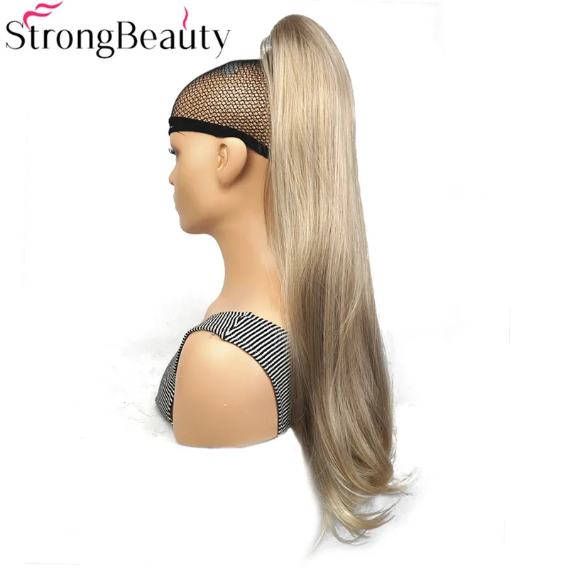 StrongBeauty Синтетические длинные прямые конский хвост клип в/на наращивание волос шиньоны