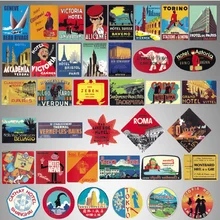 

Retro landscape anime travel logo text characters mixed waterproof stickers 56PCS laptop skateboard guitar suitcase stickers