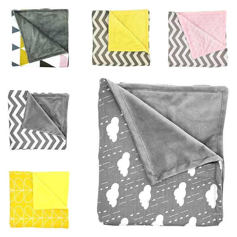 

Four Seasons Flannel Blanket Charcoal Geometric Cloud Cotton Baby Blanket Super Soft Infant Blanket Swaddling Newborn Blankets