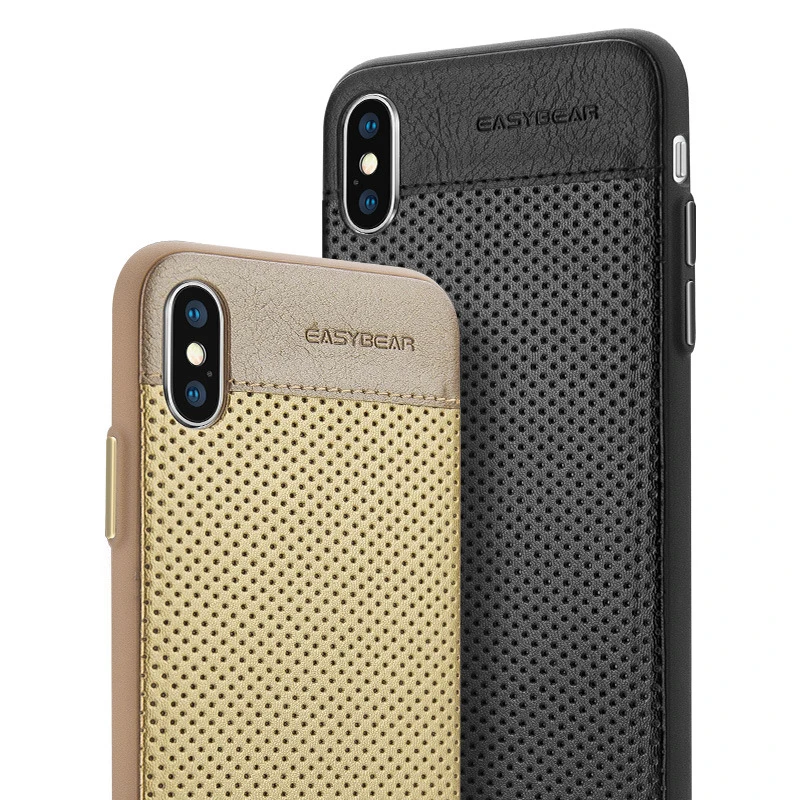 Для iphone х чехол тонкий ударопрочный телефона Легкий Премиум искусственная кожа