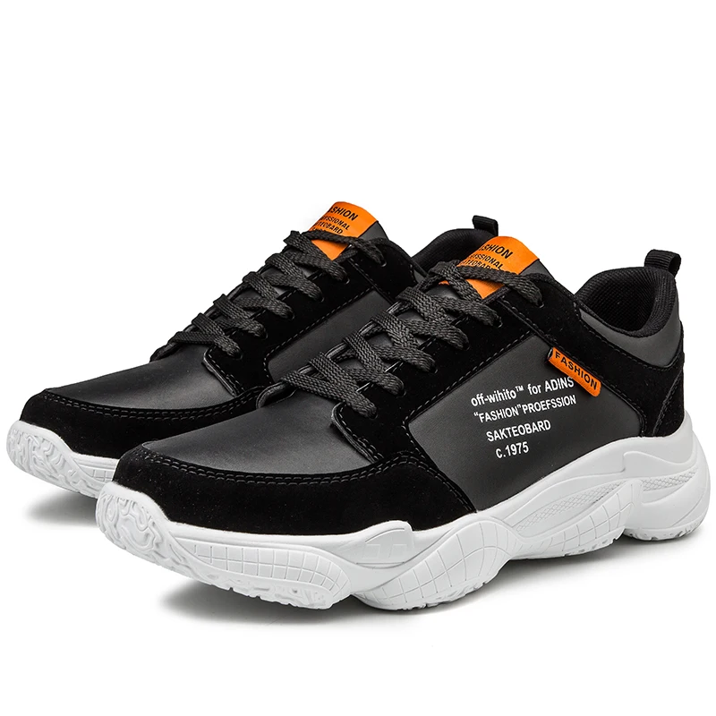 

2019 Hot Men's Sneakers Leather Running Shoes Comfortable Sports Outdoor Jogging Shoes Zapatillas Hombre Footwear Men Sneaker