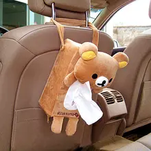 Милый творческий автомобиль Бумага Box держатель Бумага салфетка сиденье назад кронштейн Пластик Box Держатели для на заднем сиденье панда слон кошка медведь