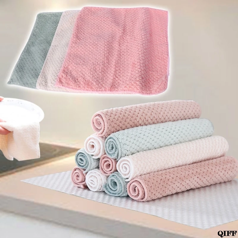 

Drop Ship Microfiber Dishcloth Square Kitchen Washing Cleaning Towel Dish Cloth Rags Wipe
