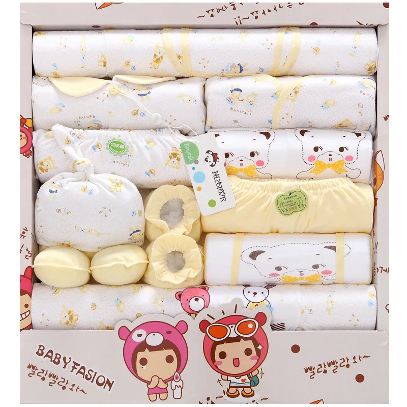 18 Piece Baby Clothes Set Rabbit Bear Newborn Baby Girl Cotton Newborn