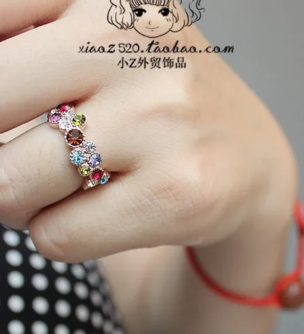 Женское кольцо с цветком Золотое австрийскими кристаллами R064|gold color|ring jewelryaustrian