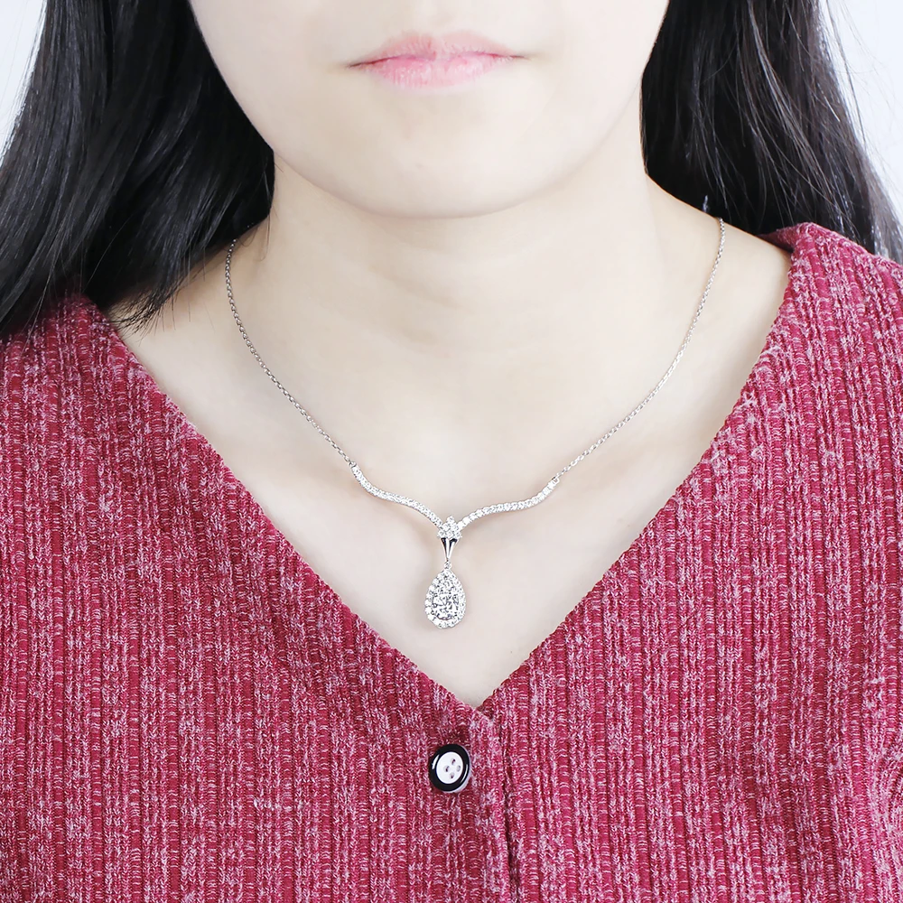 Transgems 14k 585 White Gold Center 1ct 6 5mm F Color Moissnaite Diamond Pendant Necklace For Women Wedding New Year Gift Necklaces Aliexpress