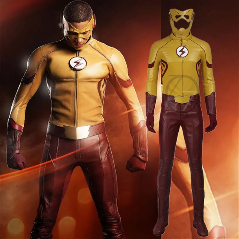 The Flash Season 3 Cosplay Kid Flash Superhero Costume Uniform Halloween Outfits