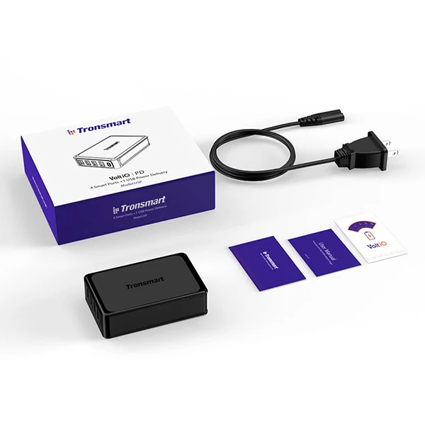 Tronsmart U5P 5-Порты и разъёмы USB Зарядное устройство быстрой Зарядное устройство 60 Вт USB-C Мощность доставки Настольный Зарядное устройство для samsung Galaxy S9, S9 Plus, iphone x - Тип штекера: US Plug