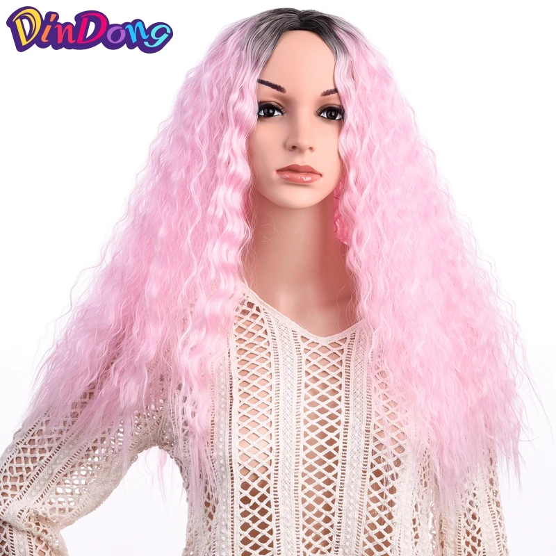 Парики из искусственных волос без шапочки-основы короткий кудрявые розовый парик из натуральных волос Карнавальные парики