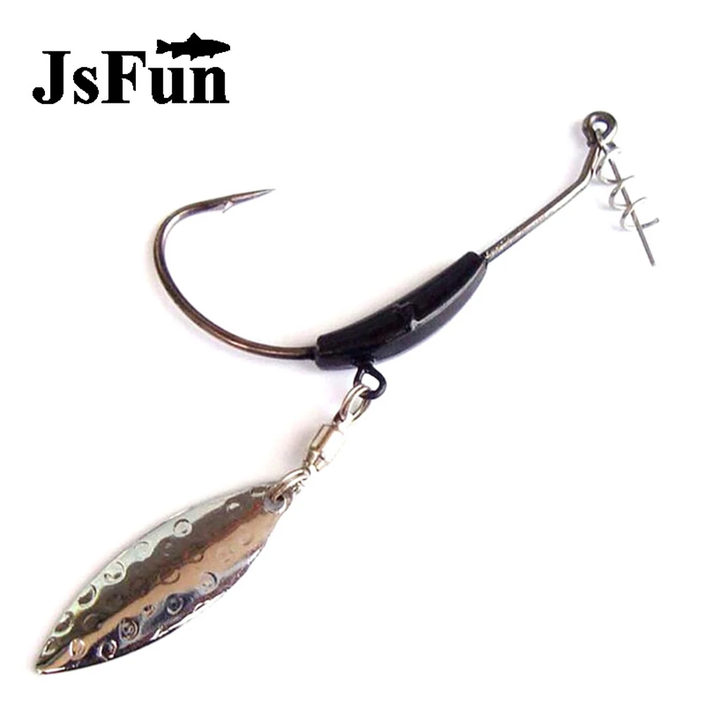 

JSFUN 20PCS/Pack 2/4/7g Metal Spoon Lure High Carbon Steel Barbed Fishing Hook Soft bait Soft Worm Hooks fh067
