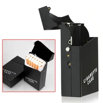 

9x 5.8 x 2.7cm Elegant Black Fashion Quality Design Cigarette Tobacco Box Case Figure Holder 20 pcs Capacity