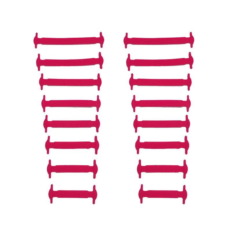 New T-type Creative Design Unisex Women Men Athletic Running No Tie Shoelaces Elastic Silicone Shoe Lace All Sneakers 16pcsset (2)