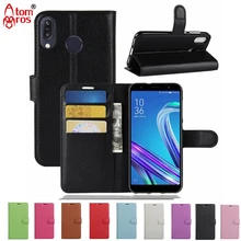 

AtomBros Flip Leather Cover for ASUS ZenFone Max M1 ZB555KL Cover Case Wallet with Card Slots Kickstand Protection Shell Funda