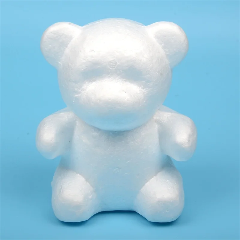 1pcs Polystyrene Styrofoam Foam Rose Bear White Craft For DIY Christmas Party Decoration Wedding New Year Valentines Day Gift