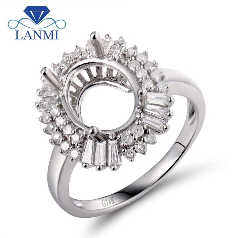 Oval Cut 8x10 Mm Semi Mount Engagement Ring Instellingen 14k White Gold Diamond Baguette Ringen Diamanten Sieraden Sr00180 Diamond Jewelry Diamond Baguette Ringsemi Mount Ring Settings Aliexpress