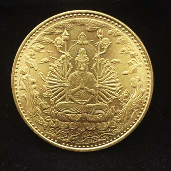 

24-K Gold plated China big coin copy fengshui Buddha replica coins collectibles ukraine craft mascot Coin Art Collection monedas