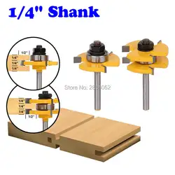 Новый 2 шт. Язык и паз фреза 3/4 "наличии хвостовик для деревообработки" 1/4 инструмент