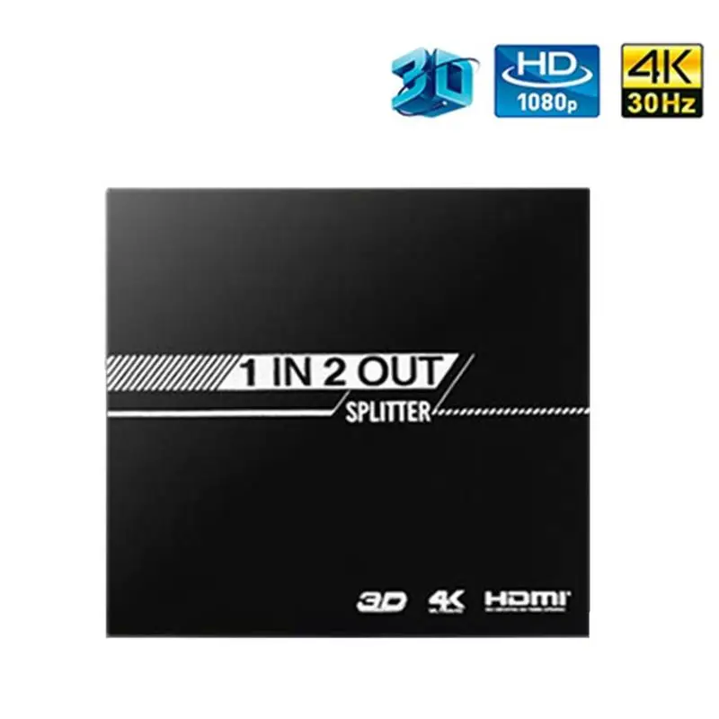 Обновленный hdmi-повторитель HDMI сплиттер 1 в 2 из алюминия Ver1.4 HDCP 4 к HDMI 1x2 коммутатор 3D 1080 P УДЛИНИТЕЛЬ