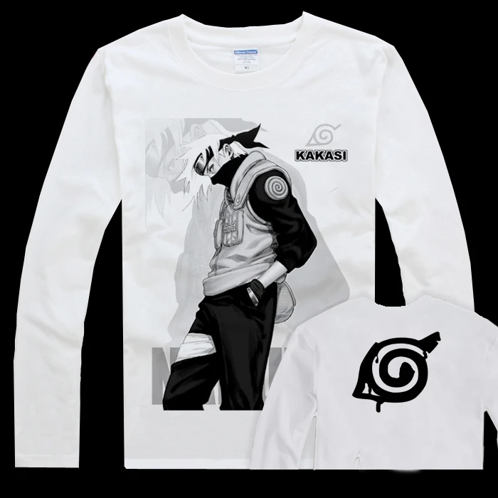 Naruto Series Kakashi Cotton Long Sleeve T Shirt Male Anime Clothes Size S Xxl Clothes Packaging Clothes Pega3 Bag Aliexpress