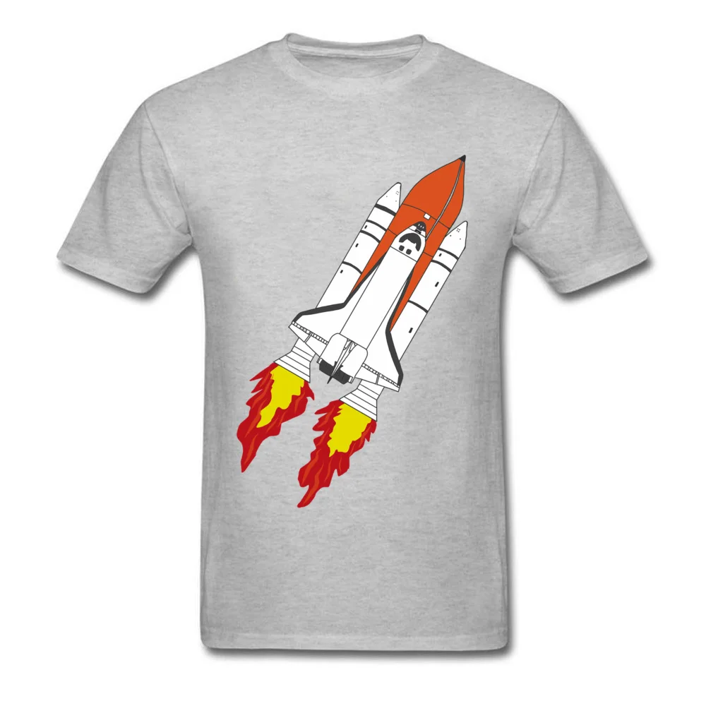 Fashionable Shuttle Tshirts Funny Autumn Short Sleeve Round Collar T Shirt Pure Cotton Mens comfortable Tops Tees Shuttle grey