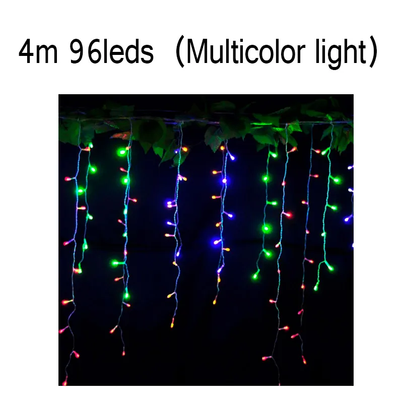 Hotake праздничное освещение Рождественский светодиодный гирлянда для занавесок сказочные огни IP65 4 м 3x3 м RGB Гирлянда для наружной свадебной вечеринки украшения - Испускаемый цвет: 4m Multicolor