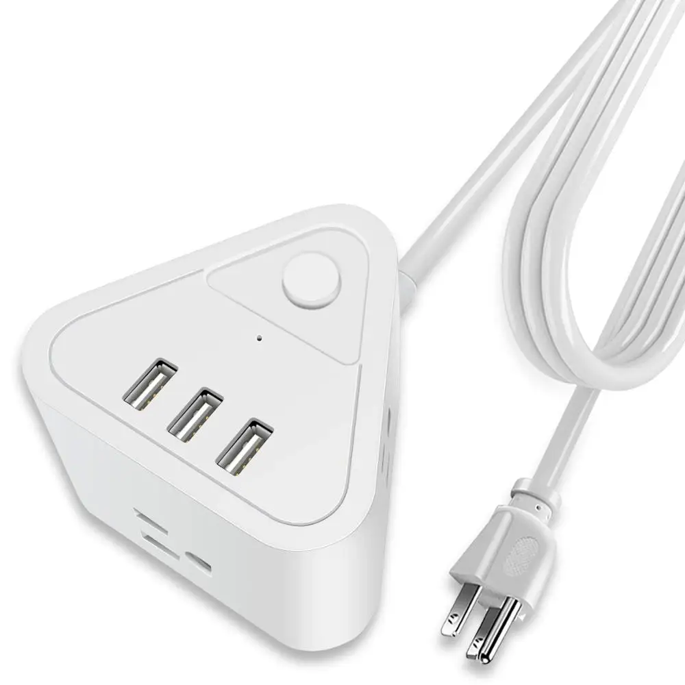 Многополосная электрическая удлинительная розетка 3-way 3 USB розетки США вилка Детская безопасность ворота Защита от перенапряжения кабель 1,5 м - Цвет: White