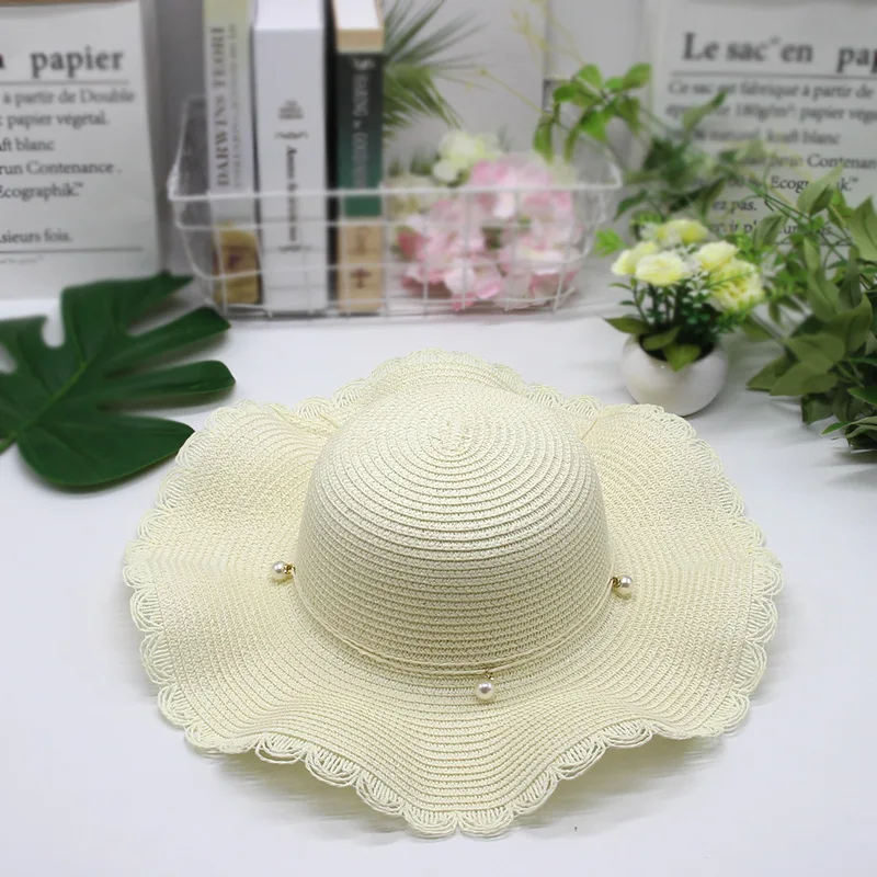 قبعة صيفية من القش للنساء في الهواء الطلق شاطئ كاب قبعة صيفية الرجال الشمس حماية قبعات قبعة من أوت دور موجة واسعة حافة الشمس قناع