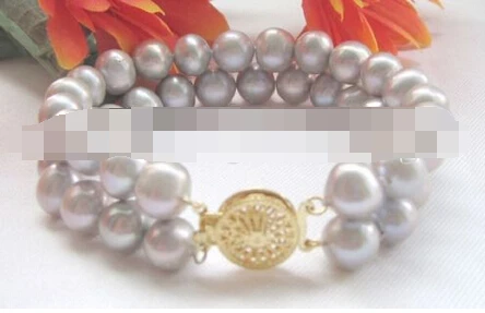 

Hot sale>@@ > 00961 2row 8" pink round freshwater pearl bracelet-GP clasp