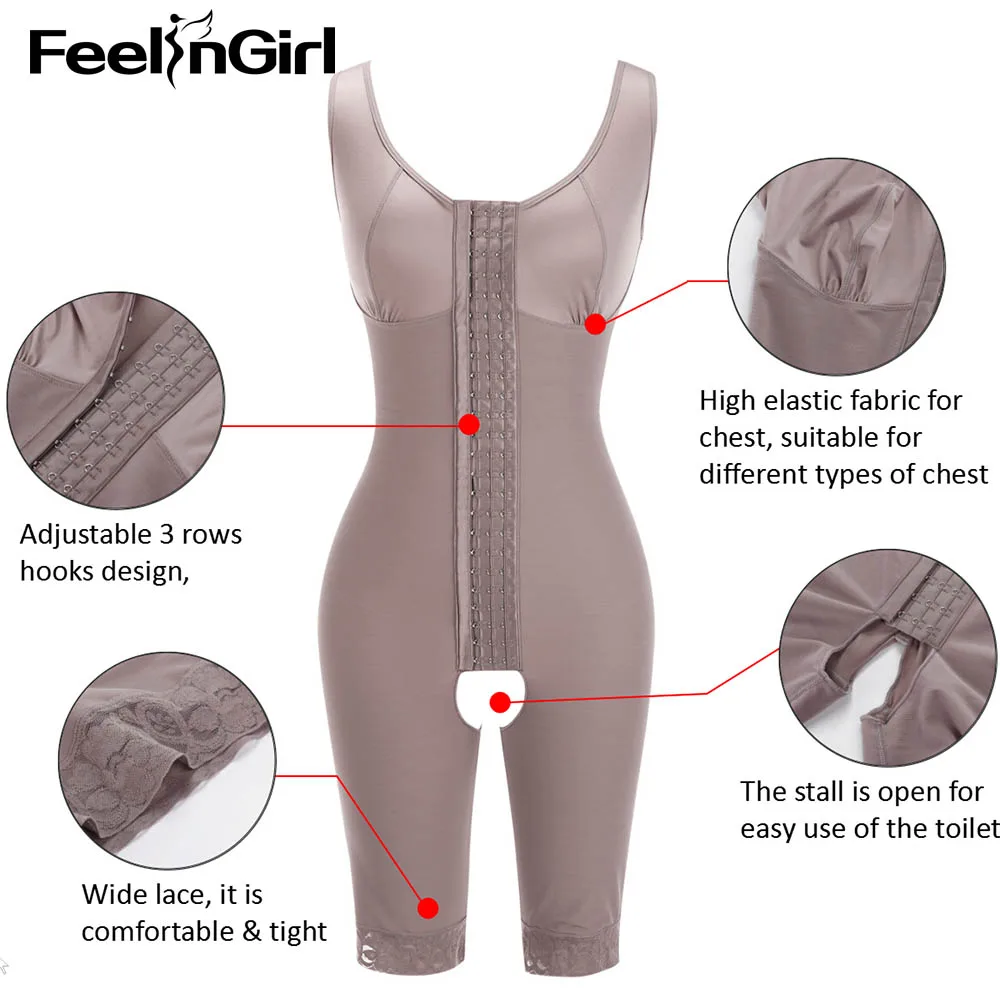 Tanie FeelinGirl Fajas wysoka kompresja odzieży Overbust po porodzie odzyskiwanie odchudzanie urządzenie do modelowania sylwetki pas wyszczuplający talię Butt Lifter Shapewear