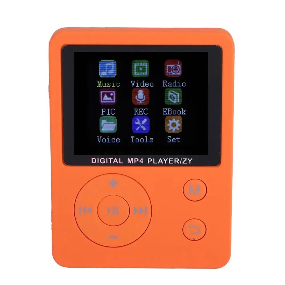 Тонкий легкий портативный цветной экран HiFi плеер MP3 MP4 музыкальный плеер USB2.0 круглая кнопка - Цвет: Orange