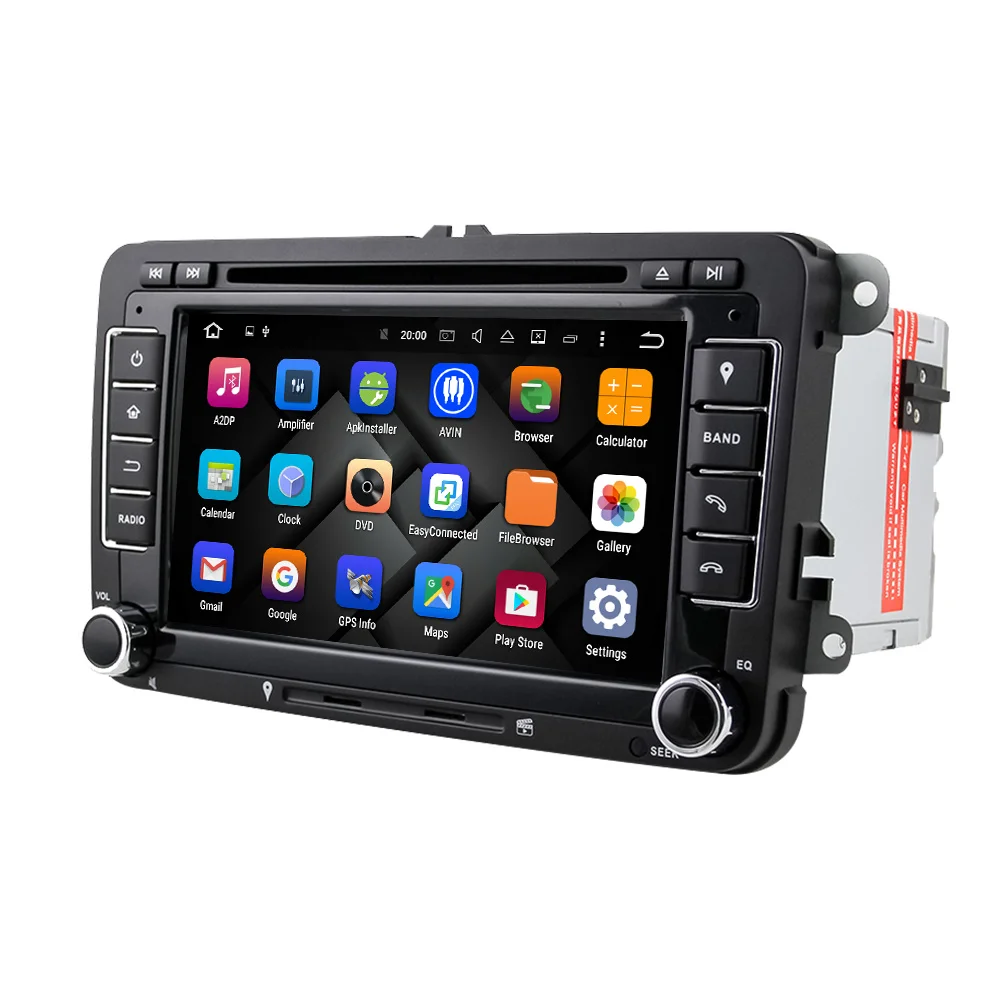 Cheap Eunavi 2 Din Android 9.0 Car DVD Player Audio Radio GPS navigation For VW GOLF 6 Polo Bora JETTA B6 PASSAT Tiguan SKODA OCTAVIA 3
