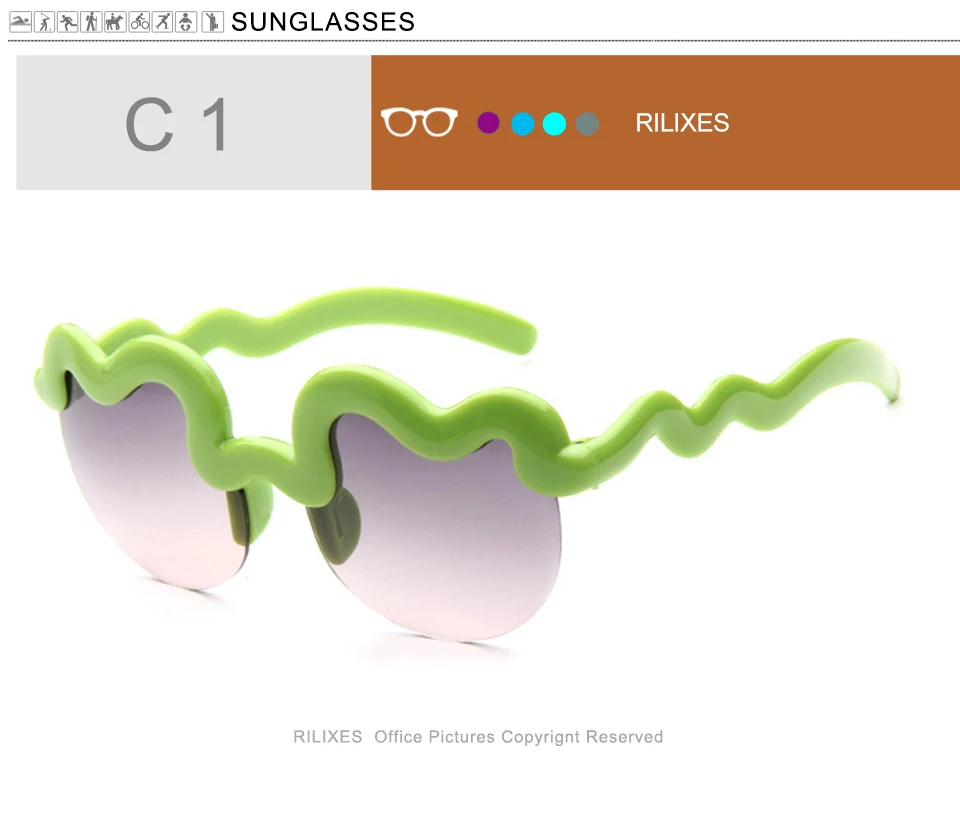 RILIXES очки детские пышные Стиль Детские футболки с фирменным дизайном солнцезащитные очки UV400 защиты Спорта на открытом воздухе для девочек Sunglases