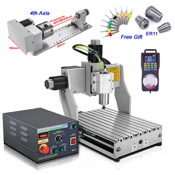 

0.8KW 1.5KW Industrial CNC Router Engraver 4030 800W 1500W 4 Axis Metal Milling Cutting Machine 3040 with Hand Wheel Controller